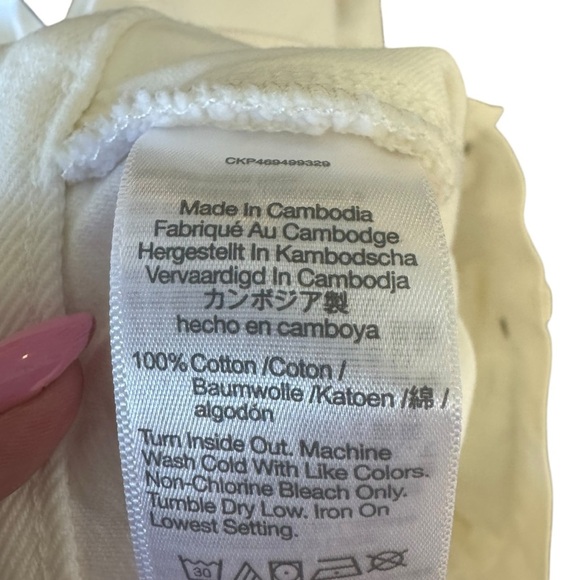 Madewell - NWT Petite Baggy Straight Jeans Women's White Distressed Jeans Sz 28P - Picture 8 of 10